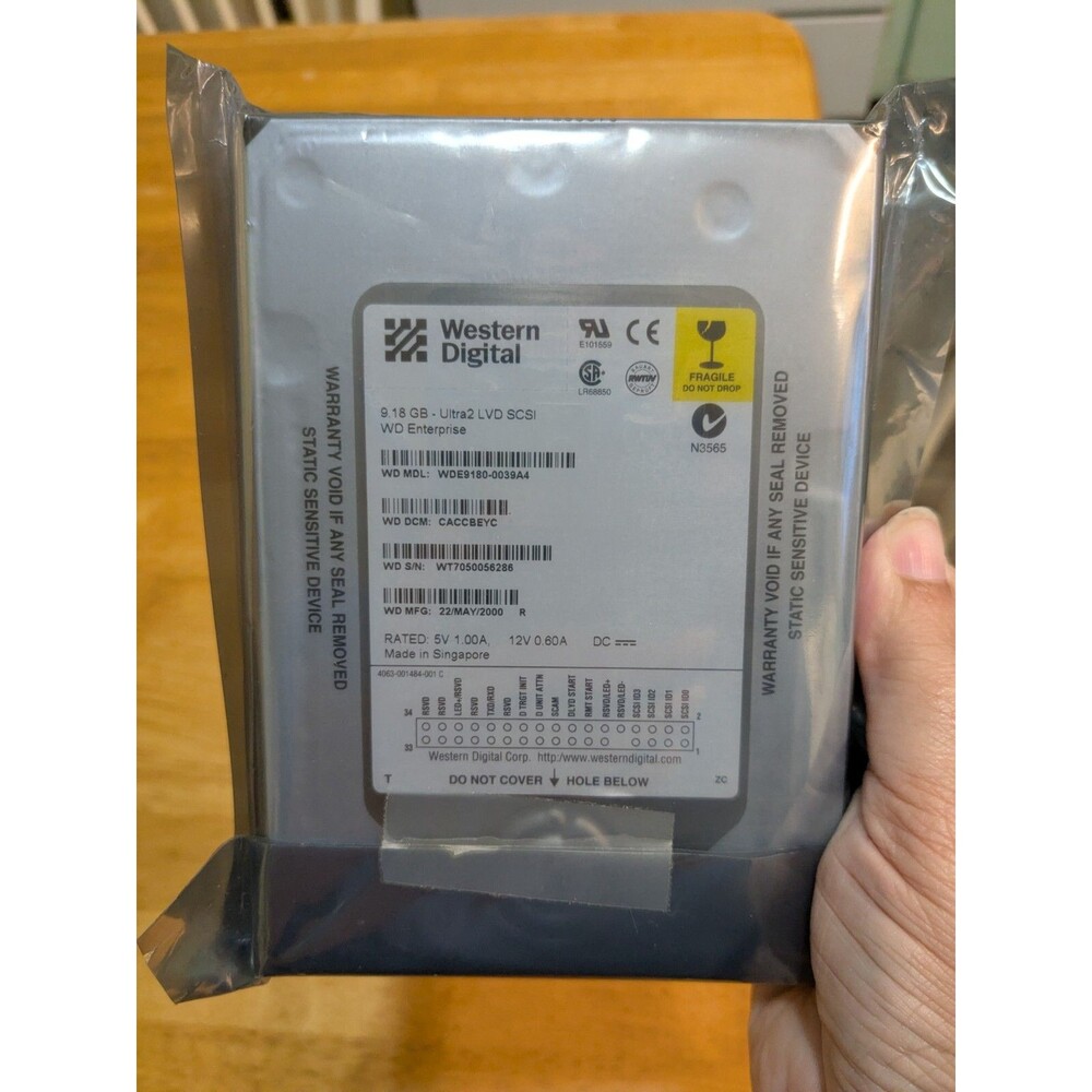 HARD DRIVE DELL 0006430P 9.18GB 7.2K 2MB SCSI ULTRA2 3.5'' WDE9180-1849A2 T4-A1